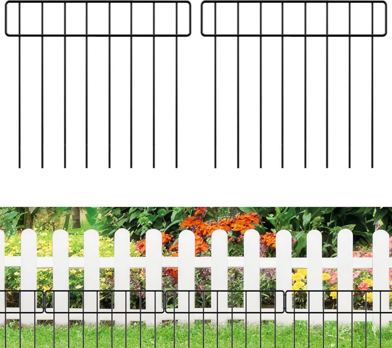 HIHADUUM 30Ft(L) X 13Inch(H) Animal Barrier Fence - 21 Pack Garden Fence Animal Barrier Garden Border, Rustproof Metal Fencing Panels, No Dig Fence Panels Defense for Dogs, Rabbits, Outdoor Patio - Image 1